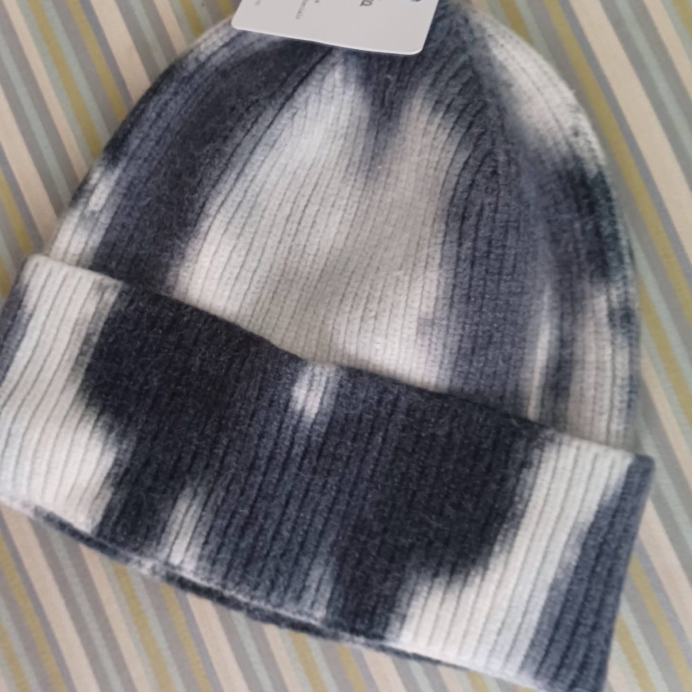 knit beanie hat , tie dye